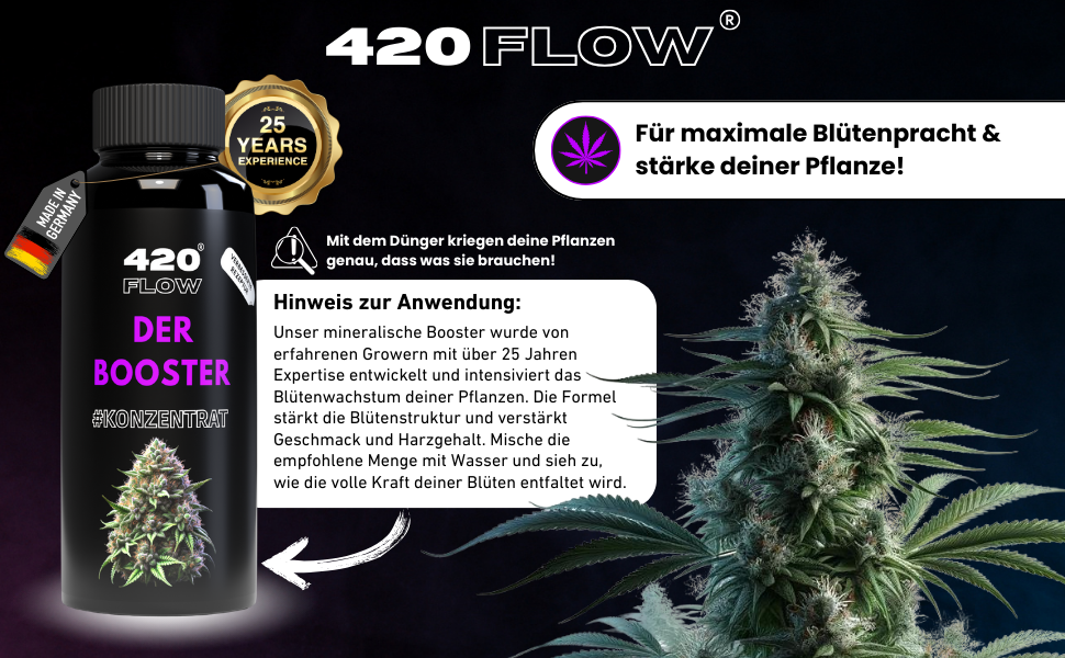 420flow Booster-Dünger für maximale Blütenpracht, Harzbildung und Geschmack – entwickelt mit 25 Jahren Grow-Erfahrung