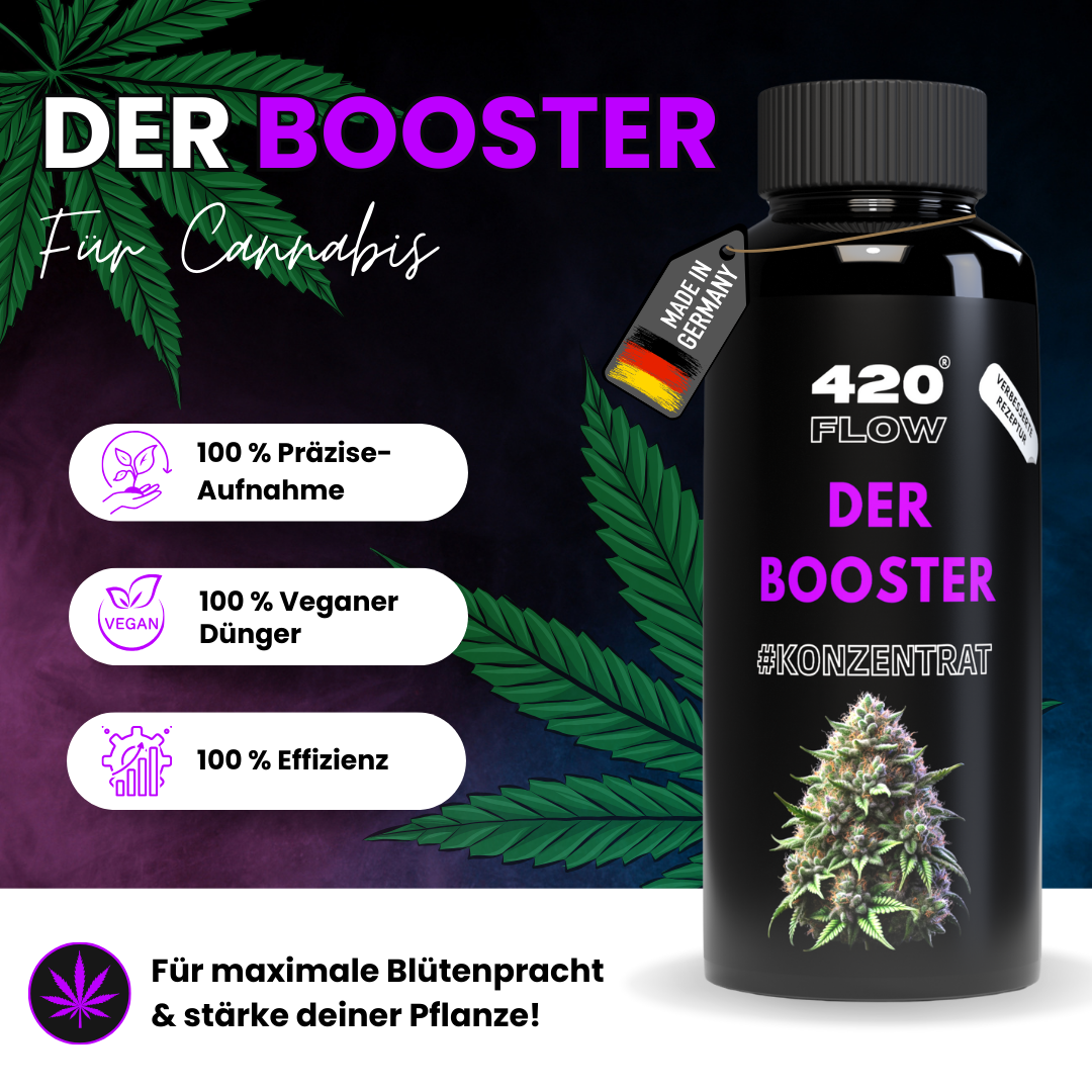 420flow Booster für Cannabis – veganer Dünger mit präziser Aufnahme, hoher Effizienz und maximaler Blütenentwicklung