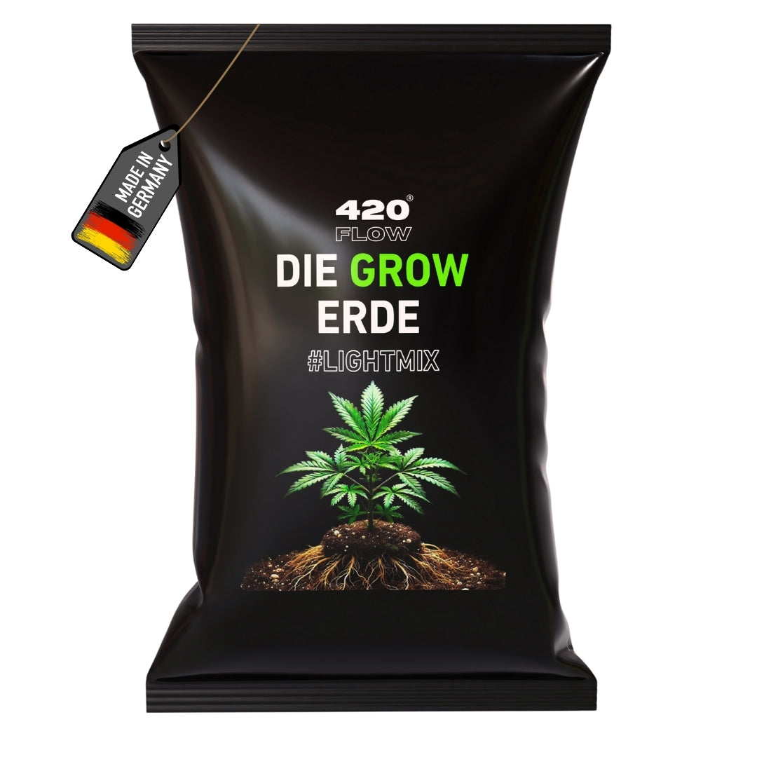 Cannabis Grow Erde Lightmix von 420Flow für Indoor & Outdoor Anbau, lockeres Substrat für starke Wurzeln