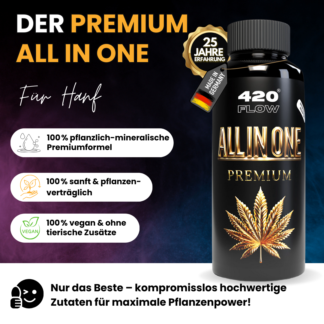 420Flow Premium All-in-One Hanf-Dünger mit veganer, pflanzlich-mineralischer Formel für maximale Pflanzenpower – sanft, effektiv und made in Germany