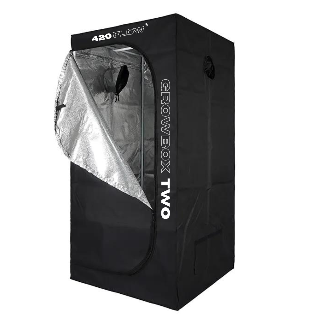Growbox TWO reflektierendes, lichtdichtes Anzuchtzelt für Indoor-Anbau und Pflanzenzucht – hochwertige Qualität von 420Flow.